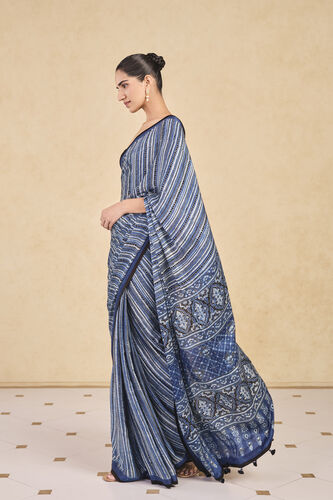 Buriti Printed Saree - Blue, Blue, image 3